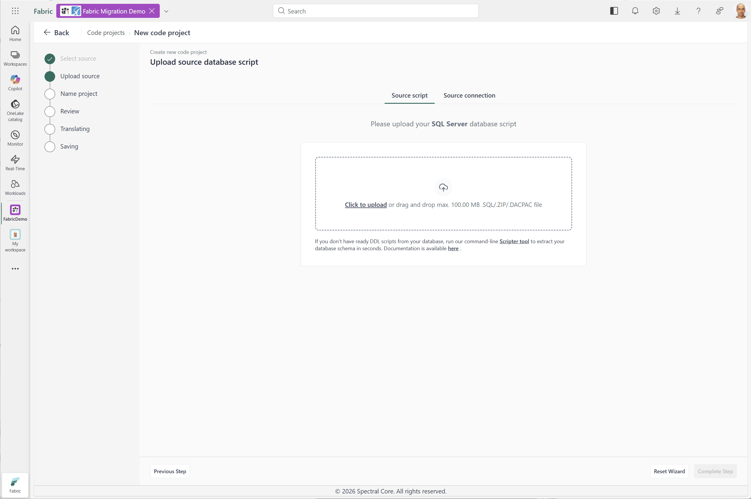 Creating code projects - Spectral Core