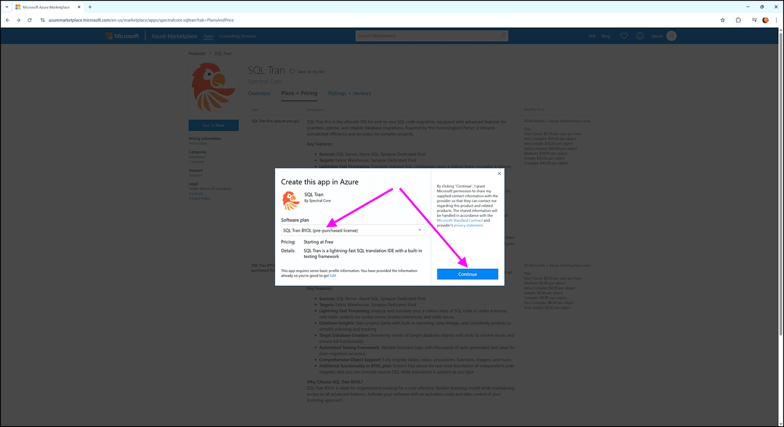Deploying and activating - SQL Tran - Spectral Core