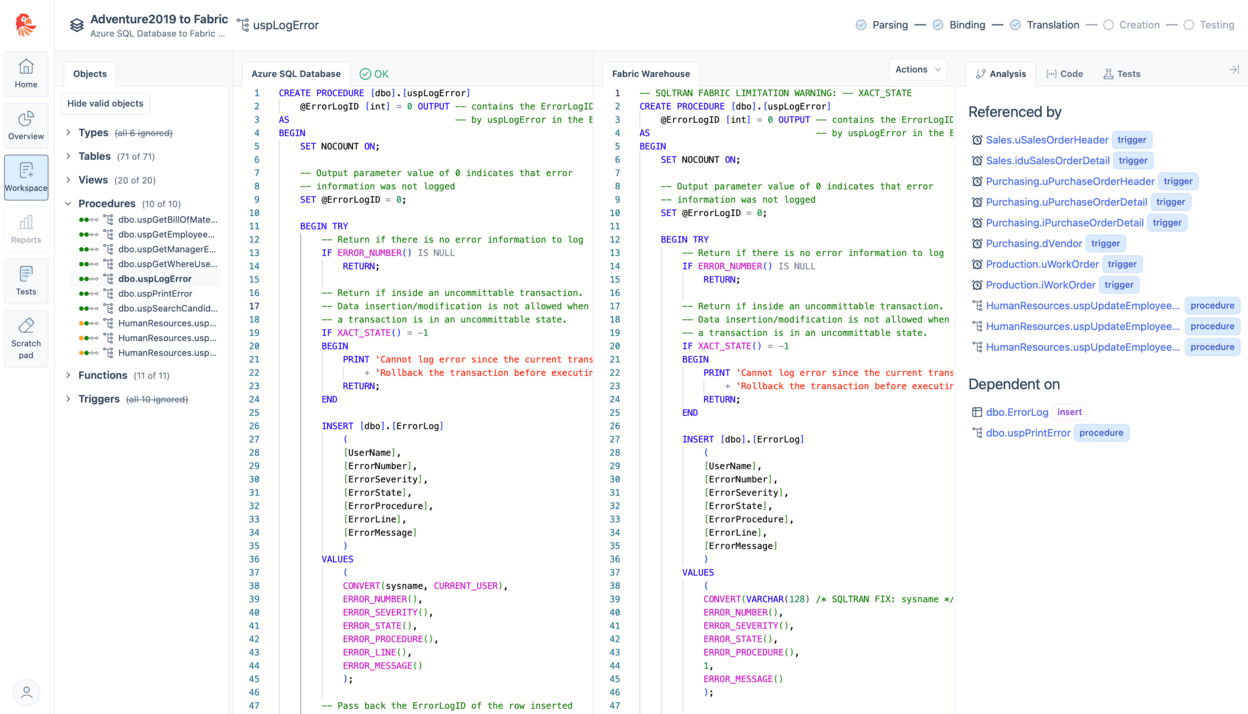 Data lineage - SQL Tran - Spectral Core