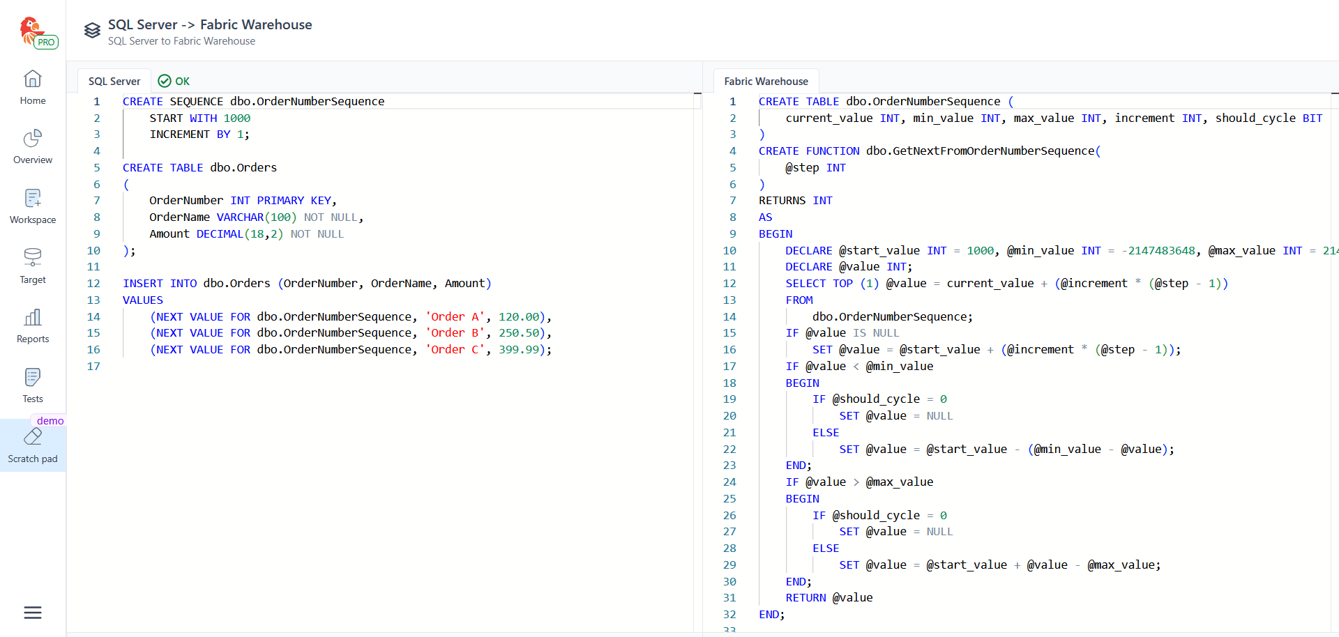 Sequences - SQL Tran - Spectral Core
