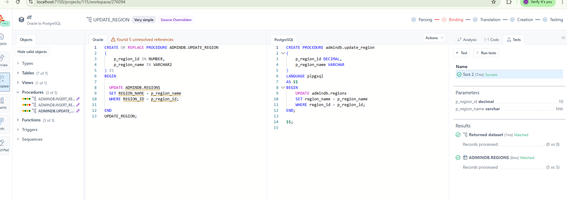 Tests - SQL Tran - Spectral Core