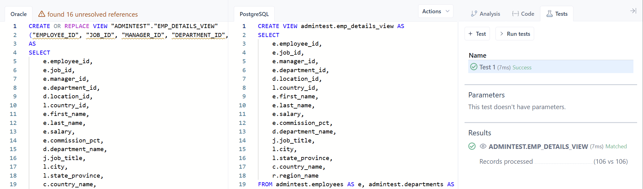 Views - SQL Tran - Spectral Core