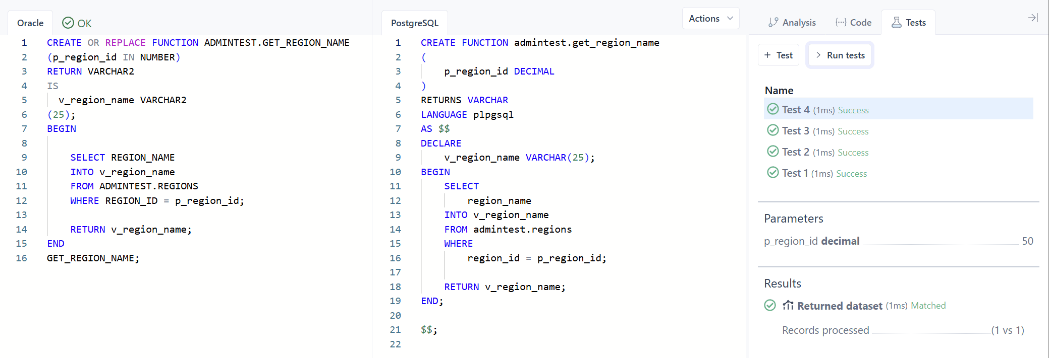 Functions - SQL Tran - Spectral Core