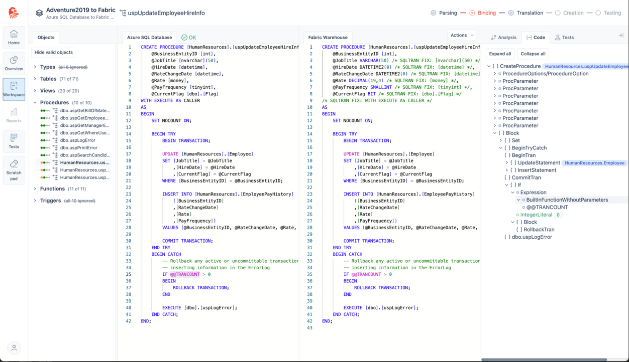 Code - SQL Tran - Spectral Core