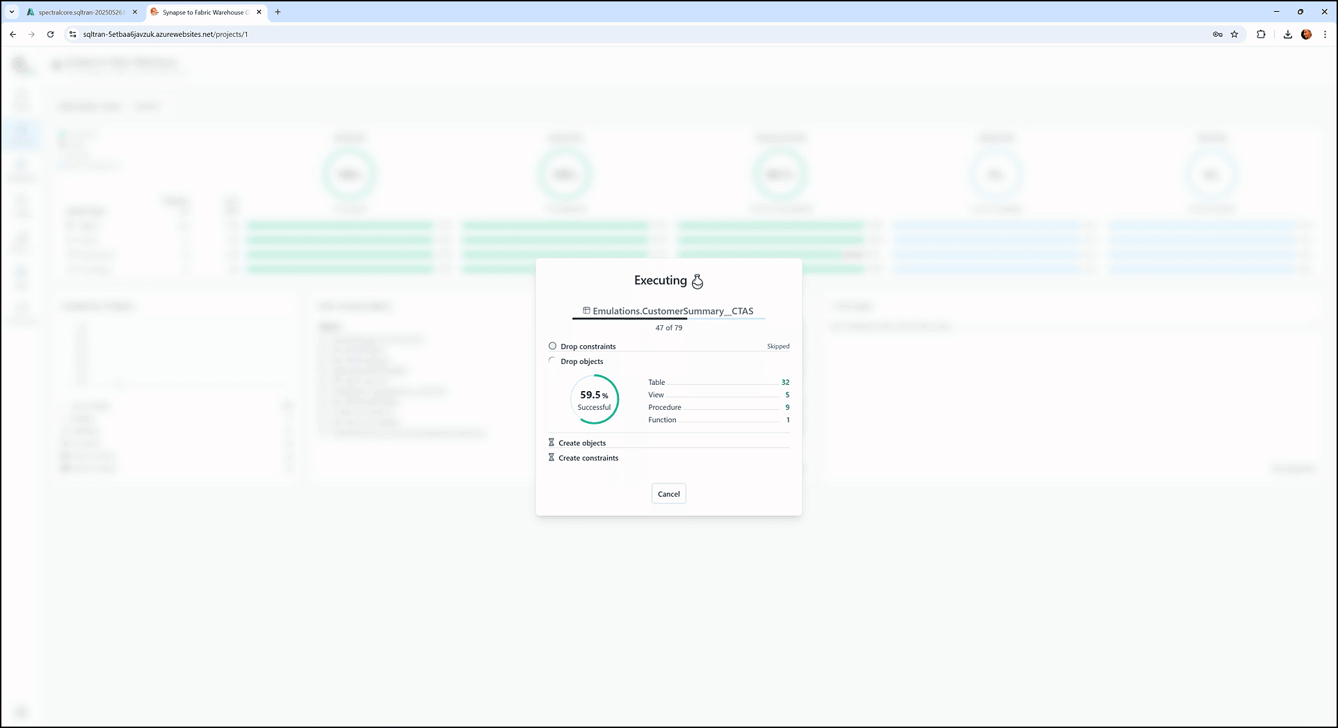 Creating the target staging schema - SQL Tran - Spectral Core