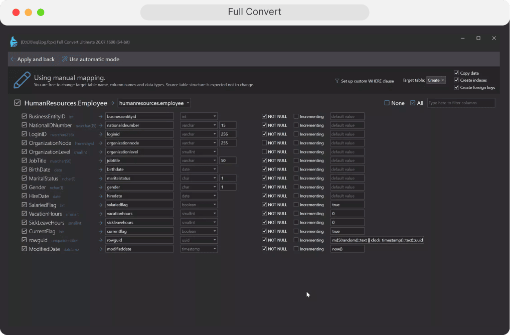 Full Convert Console